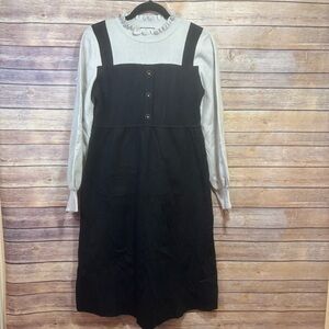 KUOSE Fake Two-piece Dress Black Ivory Size Medium